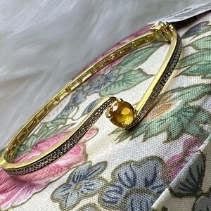 NWT Created citrine and created white sapphire bangle bracelet